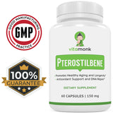 Pterostilbene 150mg Capsules - Supplement To Promote Longevity & Healthy Aging