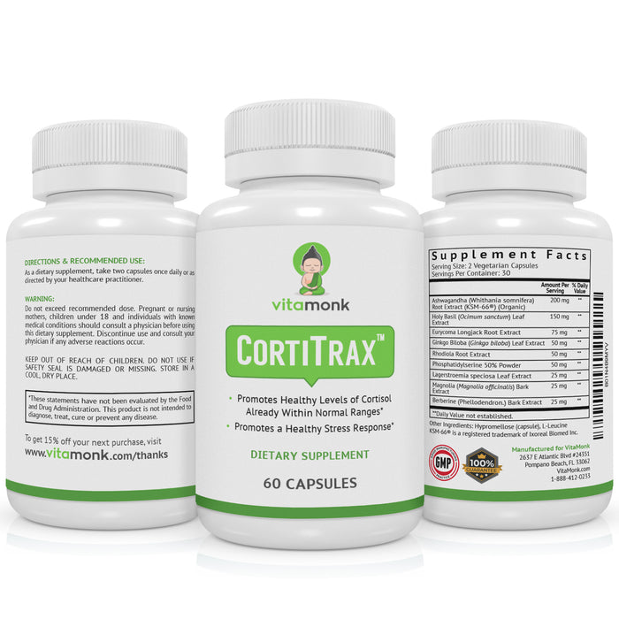 CortiTrax™ Natural Cortisol Blocker - Powerful Adaptogens & Natural Stress Fighters