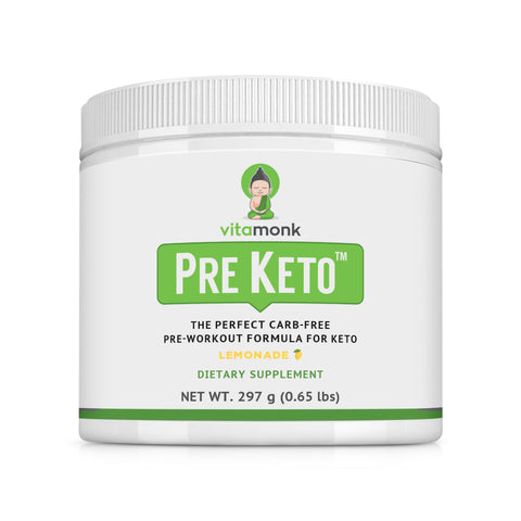 Keto Pre Workout Supplement by VitaMonk™ - Sugar Free Pre Workout - Keto Energy Drinks - Preworkout For Men - Pre Workout Powder for Women - No Artificial Sweeteners - Amino Energy Drink -15 servings