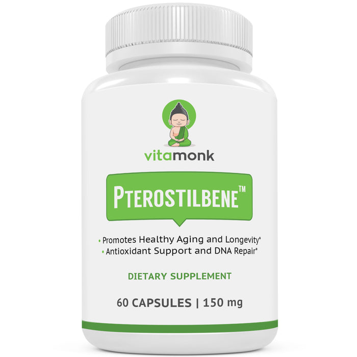 Pterostilbene 150mg Capsules - Supplement To Promote Longevity & Healthy Aging