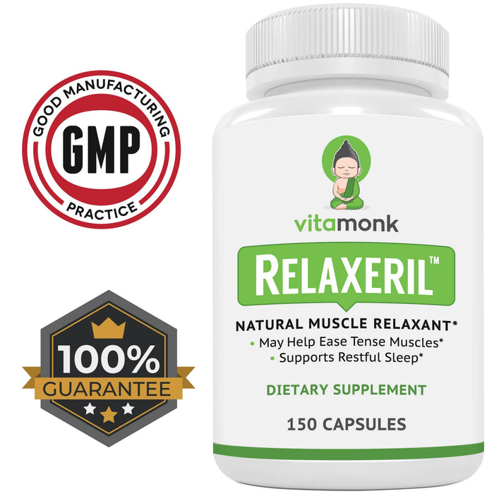 RELAXERIL™ - All-Natural Muscle Relaxer - Long-Lasting Leg Cramp, Soreness, Back Spasm, and Tension Relief