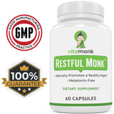 Restful Monk - Melatonin Free Sleep Aid With Magnesium, GABA, Theanine and Apigenin - Natural Sleep Aid Without Melatonin, Natural Sleep Aids for Adults, Sleeping Pills for Adults, Sleeping Aids for Adults